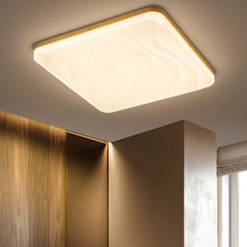 Ozawa LED Square Flush Mount Ceiling Light in modern bedroom.