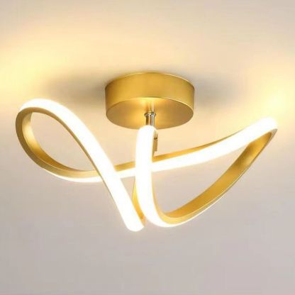 Lacey Modern Flush Mount Ceiling Light - Gold LED lighting fixture