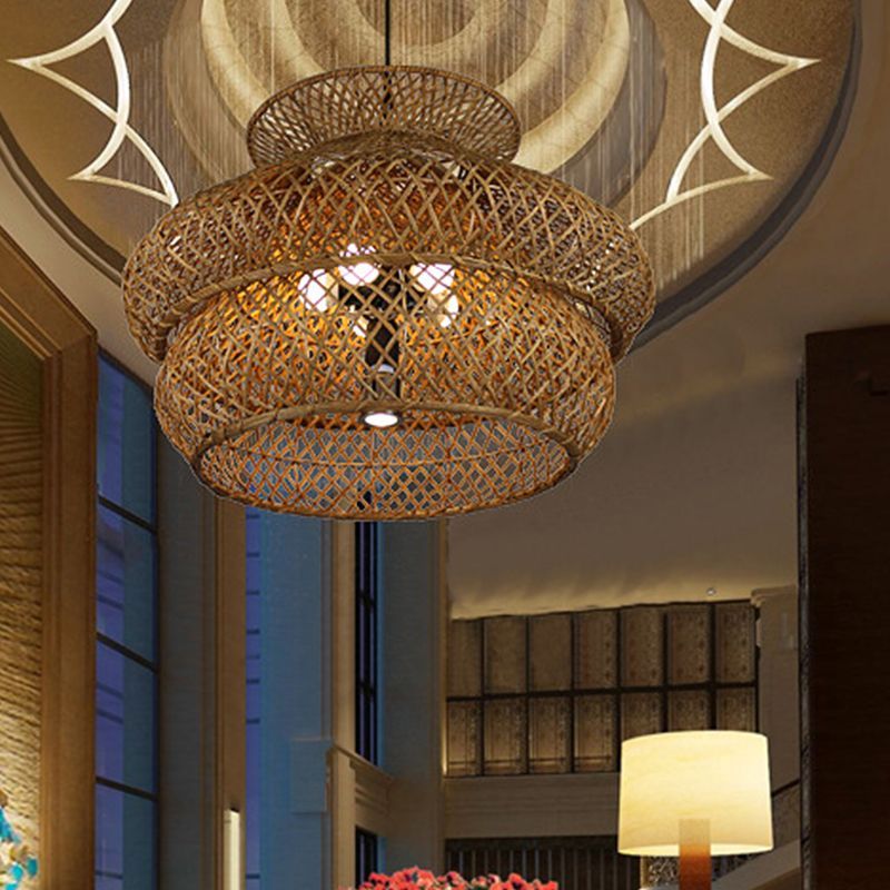 Ritta Rattan Pendant Light, natural weave design