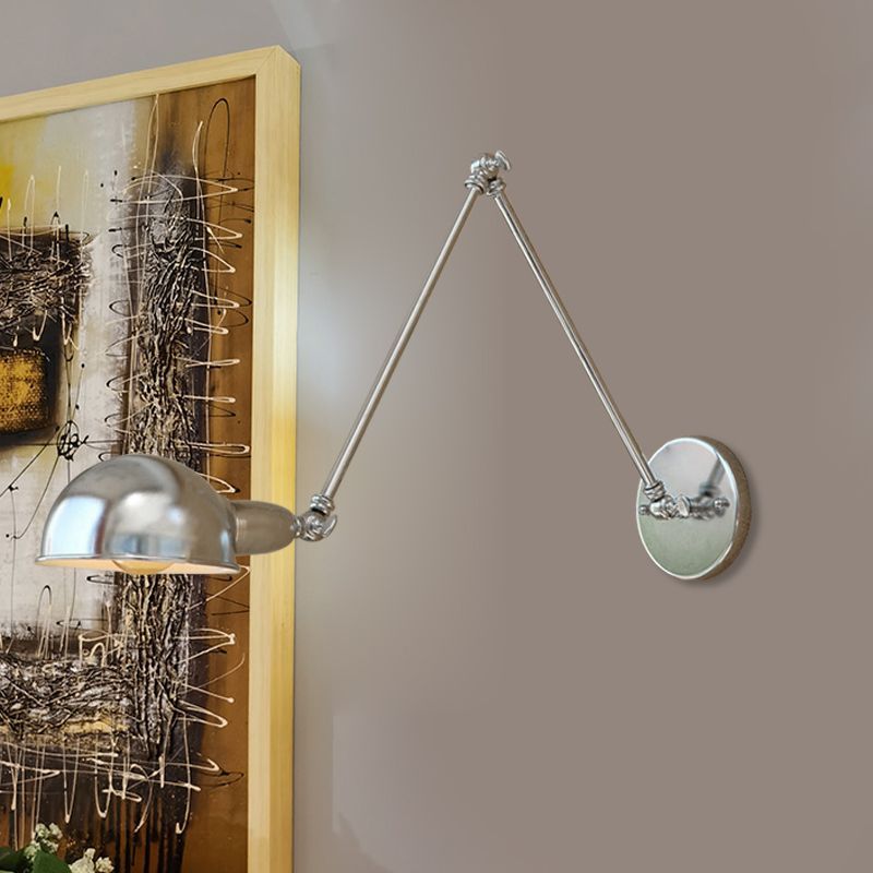 Brady Wall Lamp - Adjustable Metal Dome Light for Bedroom