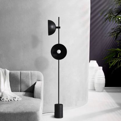Modern Black Metal Floor Lamp in Living Room