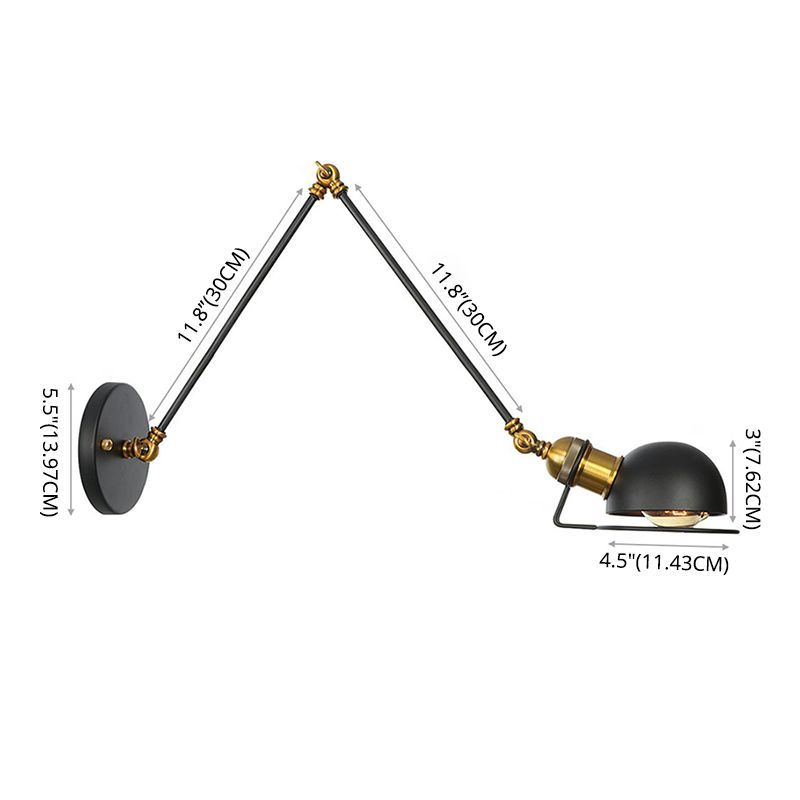 Brady Wall Lamp dimensions: minimalist metal adjustable light