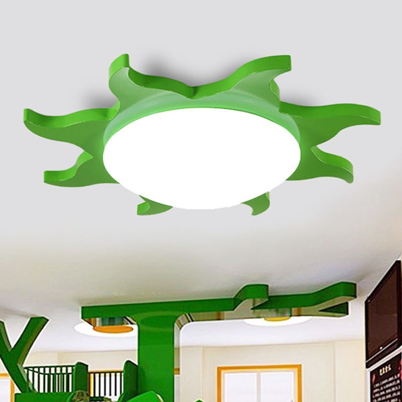Green Freja Sun Ceiling Light fixture in bedroom