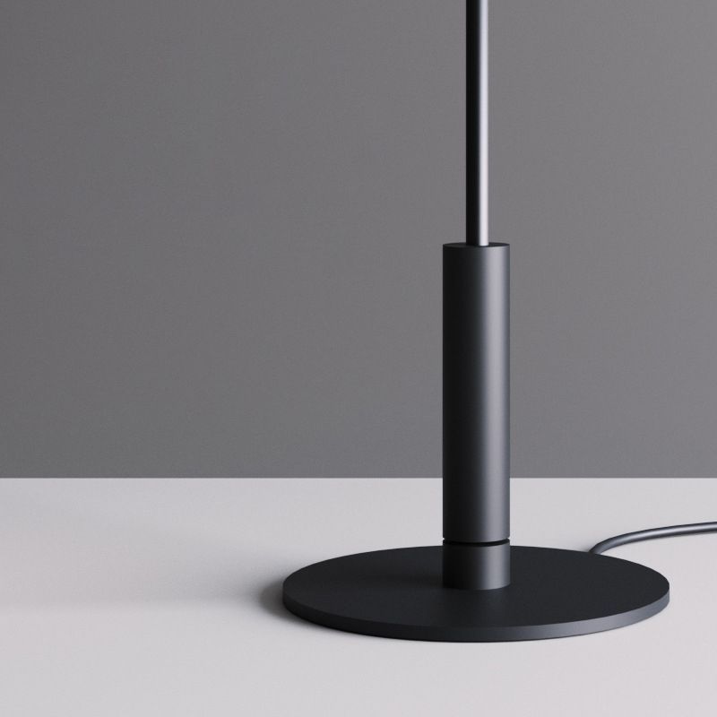Freja floor lamp base detail, modern black lighting