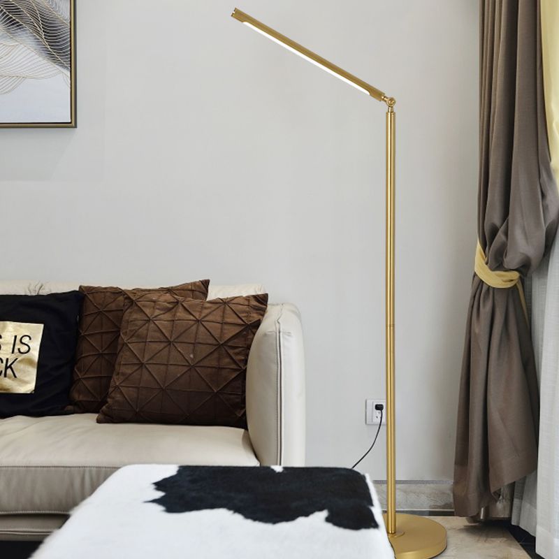 Gold Edge Modern Floor Lamp in Living Room Setting