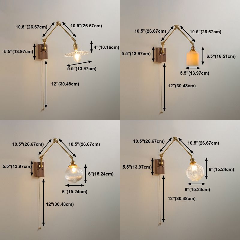 Ozawa Adjustable Wall Lamp Dimensions