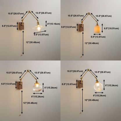 Ozawa Adjustable Wall Lamp Dimensions