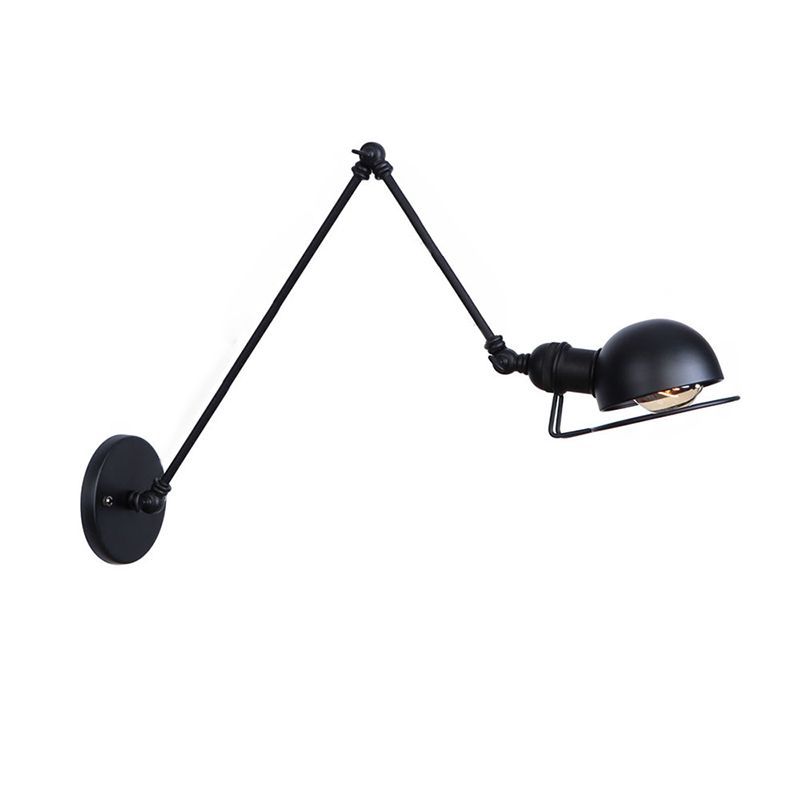 Las Sola Brady Black Dome Adjustable Wall Lamp