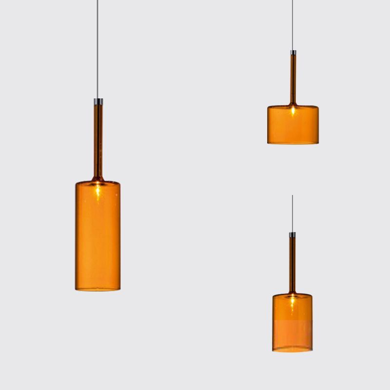 Hailie orange glass pendant lights - modern lighting