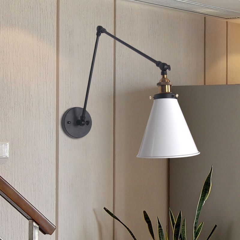 Brady Wall Lamp - Adjustable white shade, minimalist design