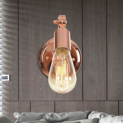 Copper Alessio Wall Lamp with Edison Bulb - Las Sola Lighting