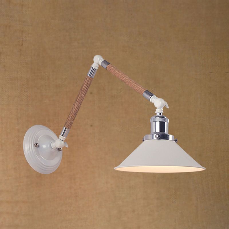 Carins wall lamp with hemp rope arm