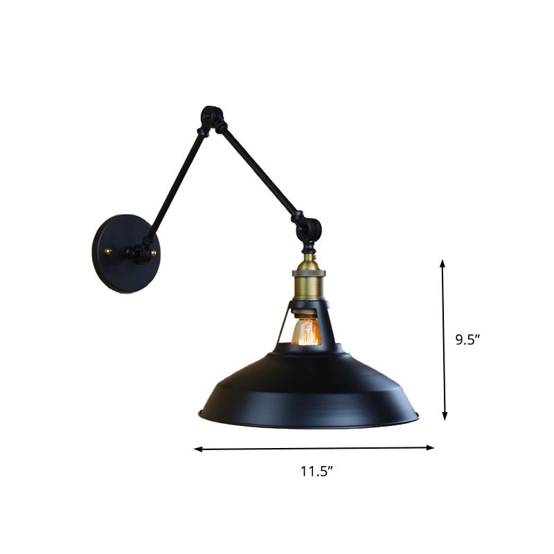 Brady Black Metal Adjustable Wall Lamp - Las Sola