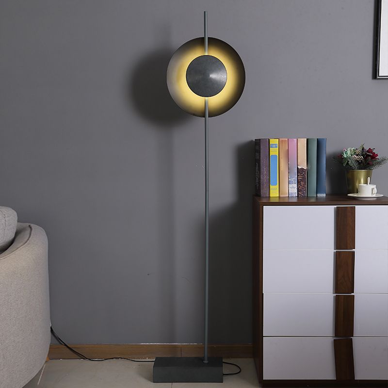 Salgado Industrial Floor Lamp illuminating a living room