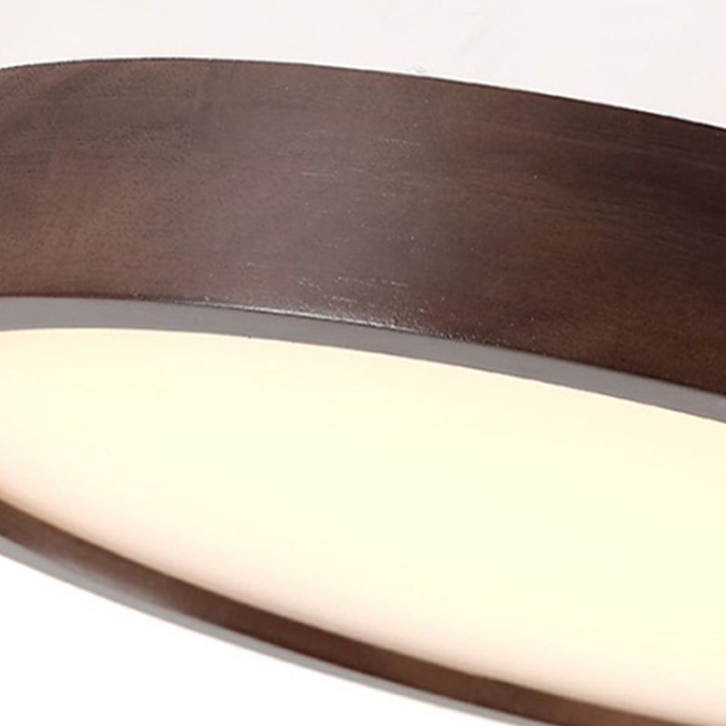 Flush mount LED ceiling light, walnut finish