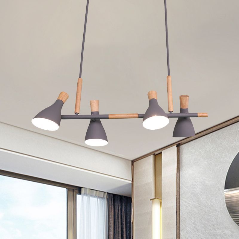 Morandi style pendant light with wood accents for living room
