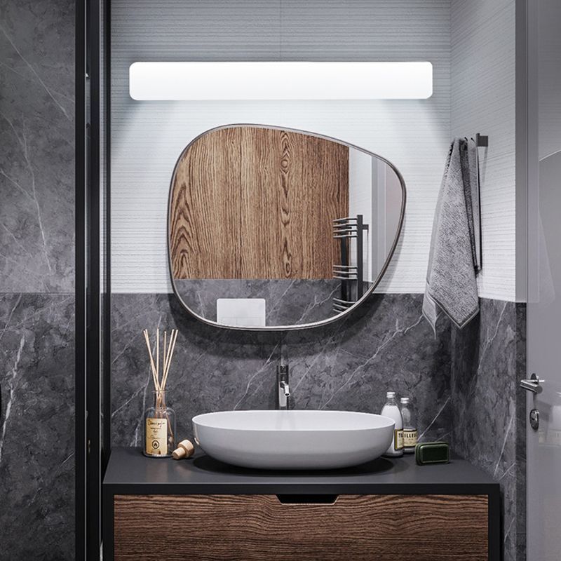 Modern bathroom with acrylic wall lamp