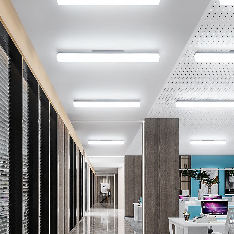 Office illuminated by Edge Rectangular Acrylic Ceiling Lamps