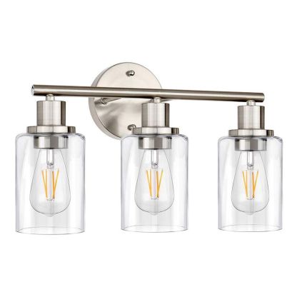 Modern nickel wall lamp with clear glass shades