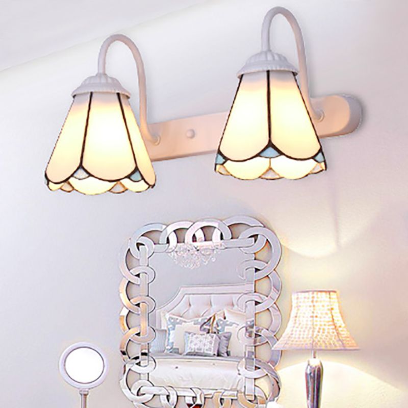 Flower wall lamps above mirror - Baxter Vintage Metal Light