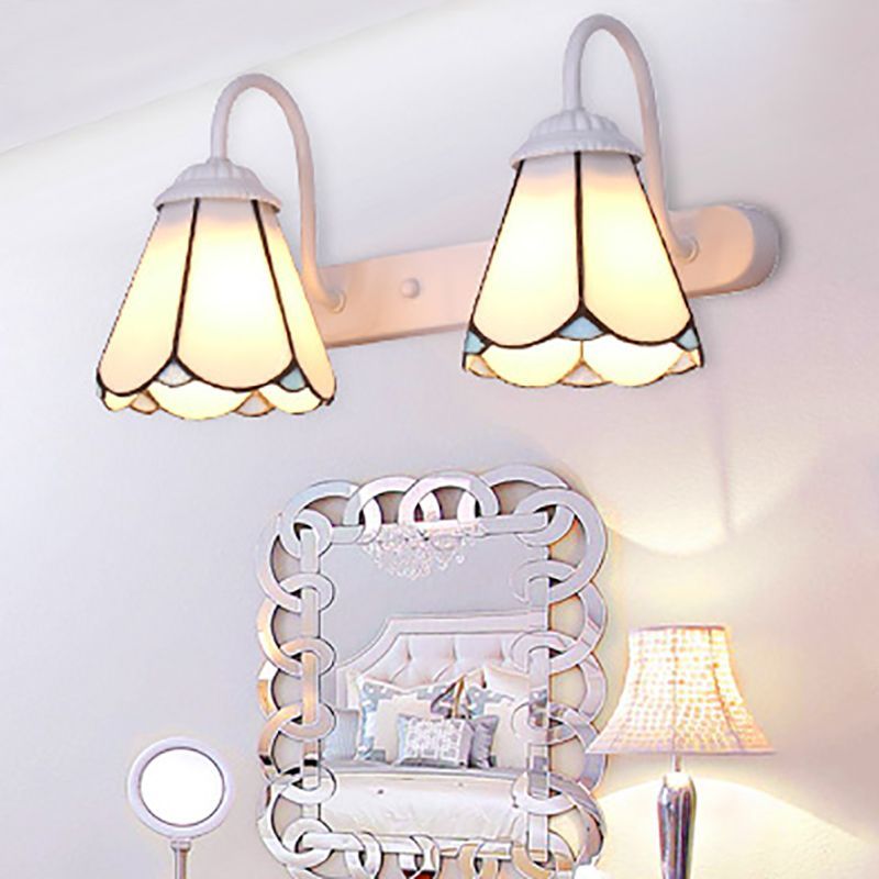 Flower wall lamps above mirror - Baxter Vintage Metal Light