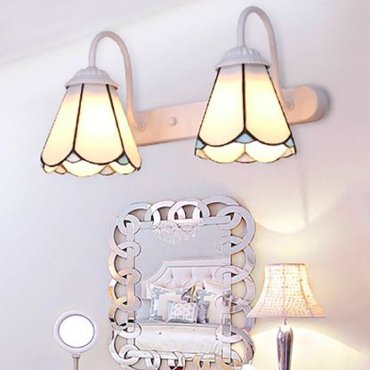 Flower wall lamps above mirror - Baxter Vintage Metal Light
