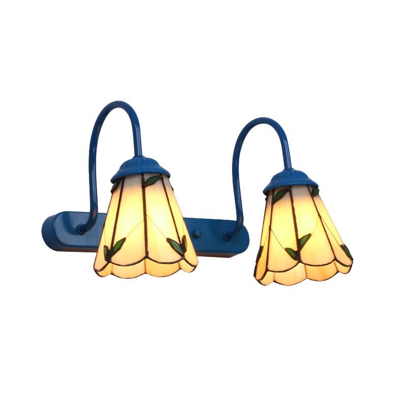 Blue Flower Wall Lamp - Vintage Style Lighting