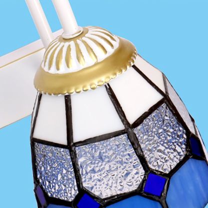 Blue glass Baxter flower wall lamp, vintage metal lighting