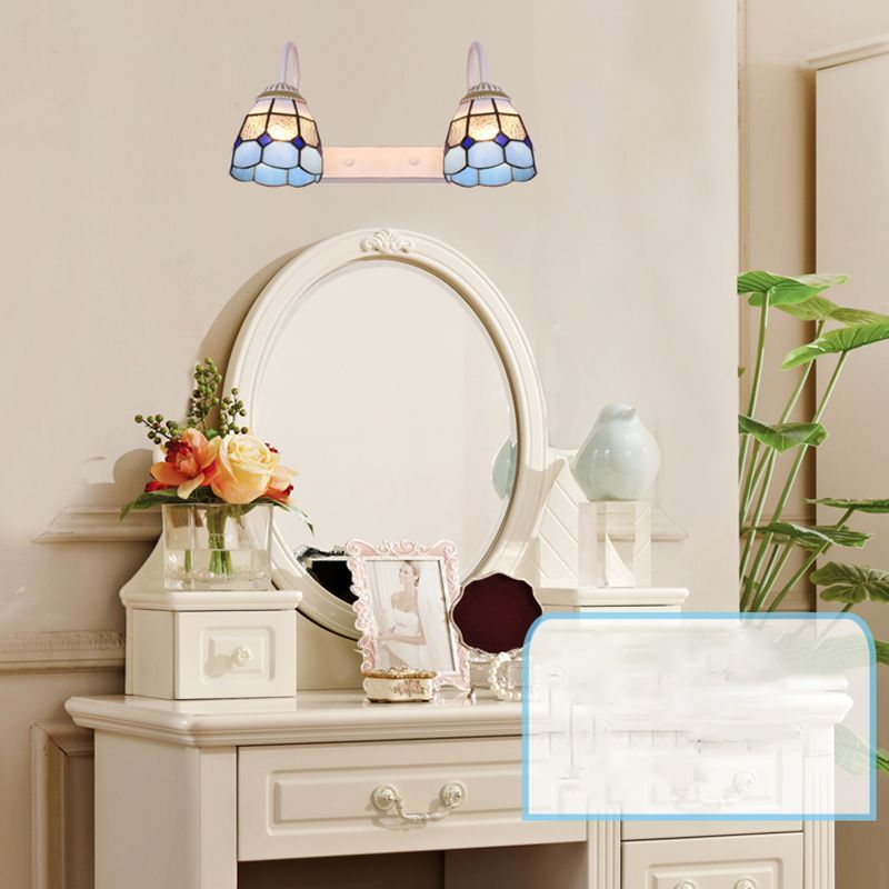 Blue Flower Wall Lamp over Bathroom Vanity | Las Sola