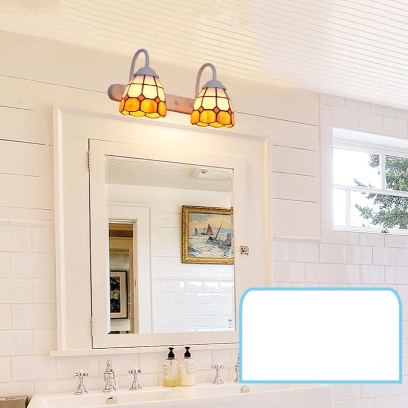Flower wall lamps over bathroom mirror - Las Sola