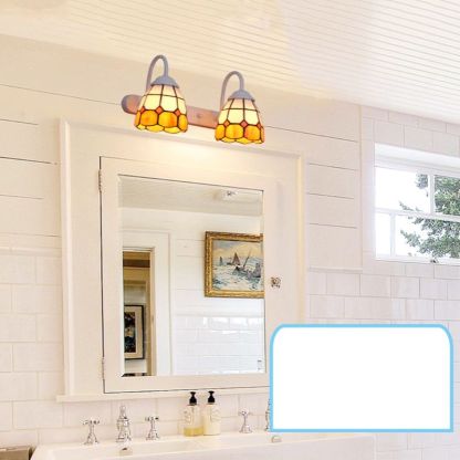 Flower wall lamps over bathroom mirror - Las Sola