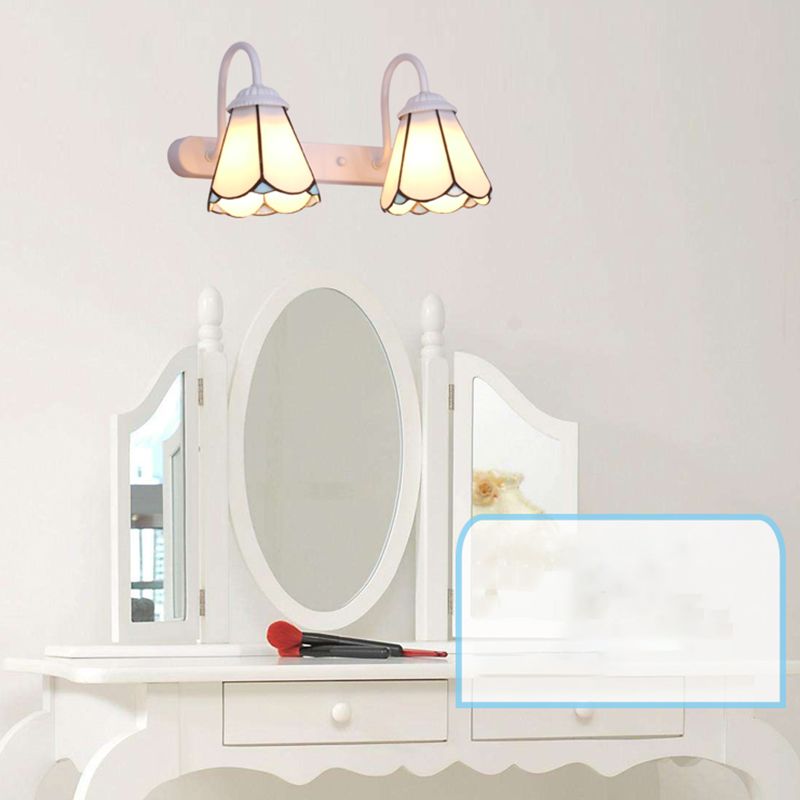 Metal Flower Wall Lamp above Vanity - Las Sola Lighting