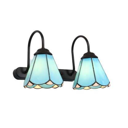 Blue Flower Wall Lamps - Vintage Metal Lighting Fixture