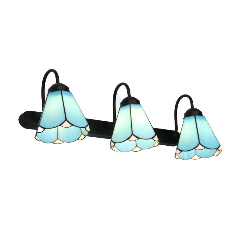 Blue flower metal wall lamps | Bathroom vintage lighting