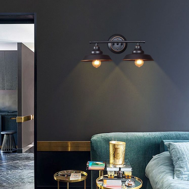 Alessio Retro Double Bowl Wall Lamp in Bedroom
