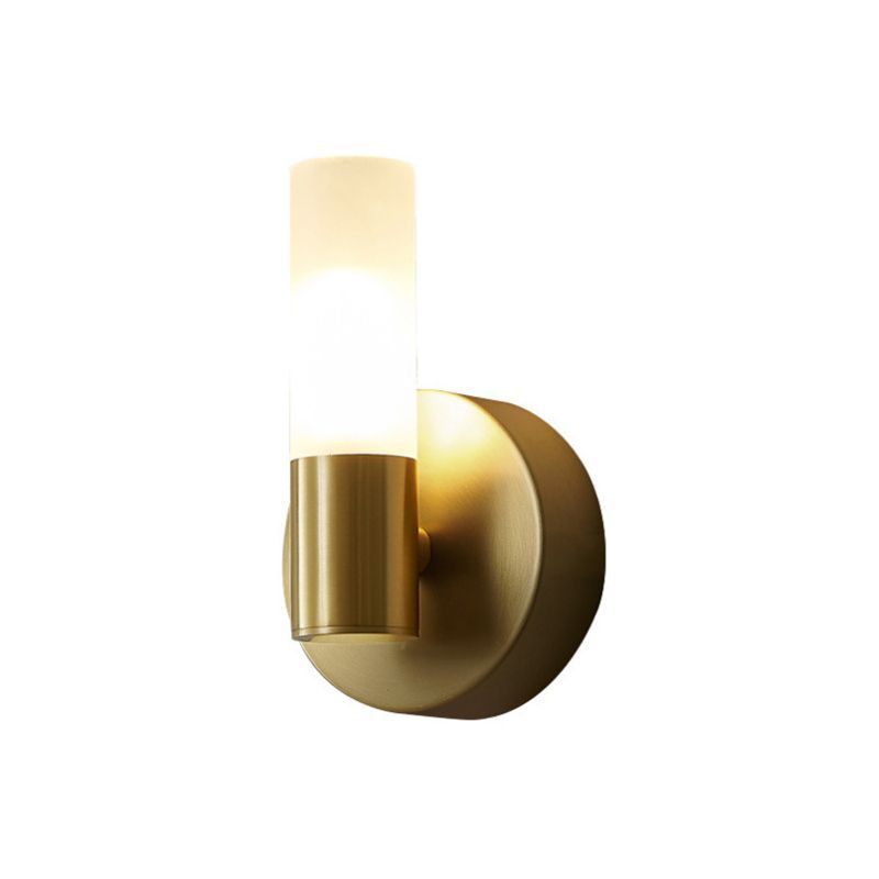 Leigh Modern Cylindrical Metal LED Wall Lamp - Gold Finish
