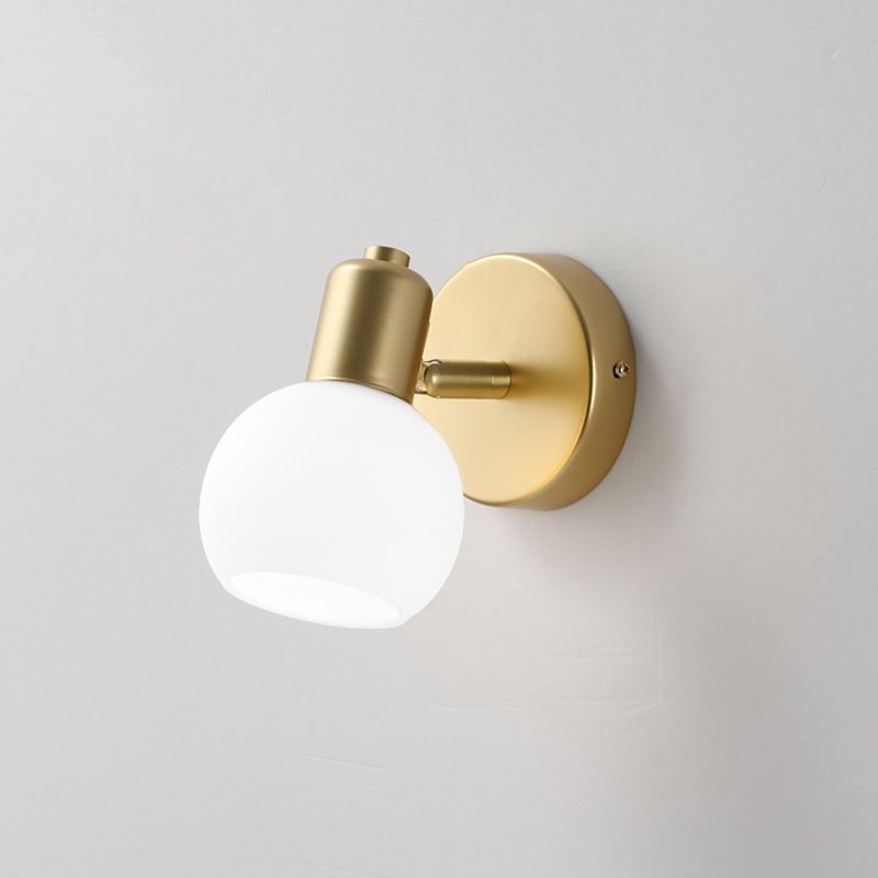 Gold metal and glass wall-mounted lamp, modern design