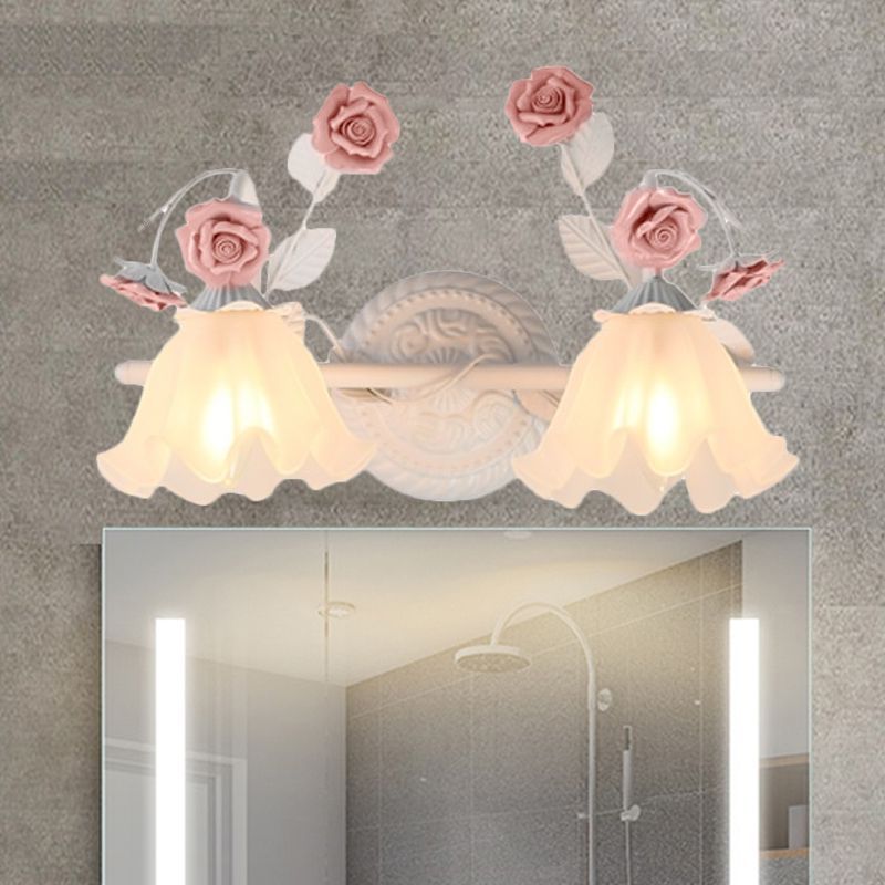 Félicie flower wall lamp in bathroom