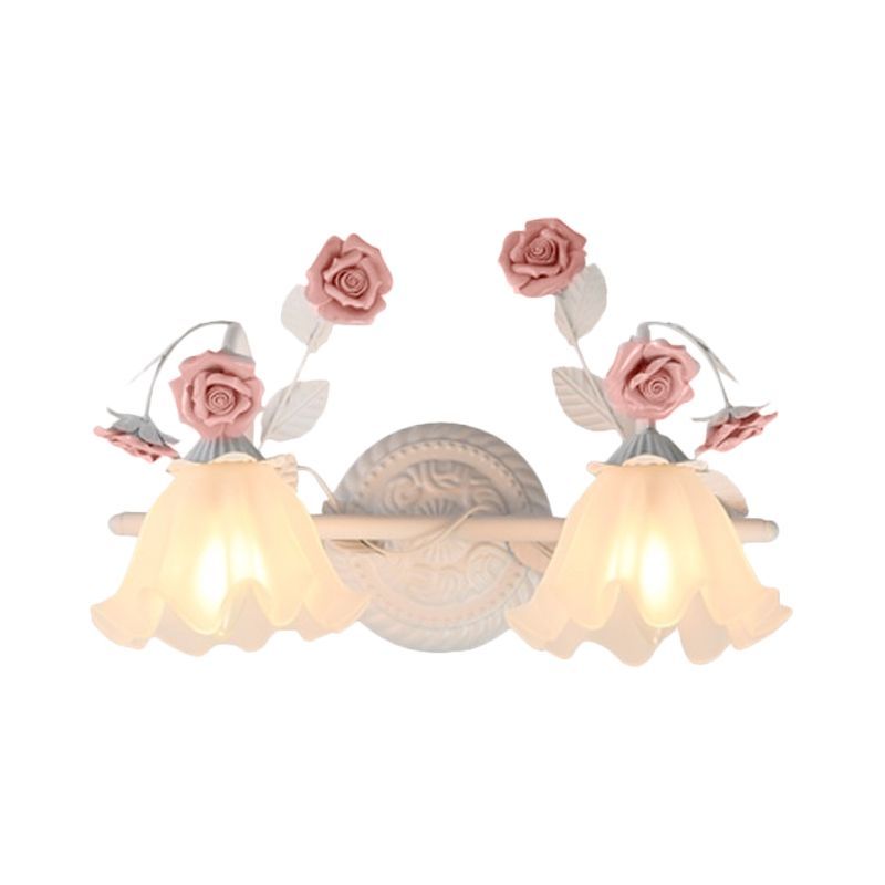 Félicie rose flower metal wall lamp
