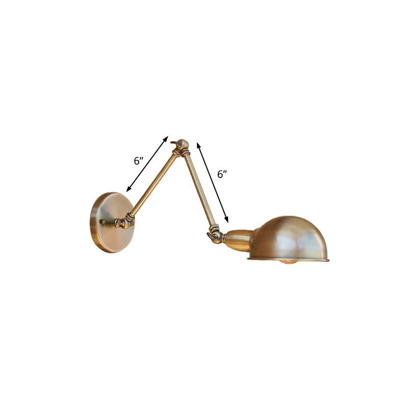 Brady brass adjustable wall lamp, 6" arms.