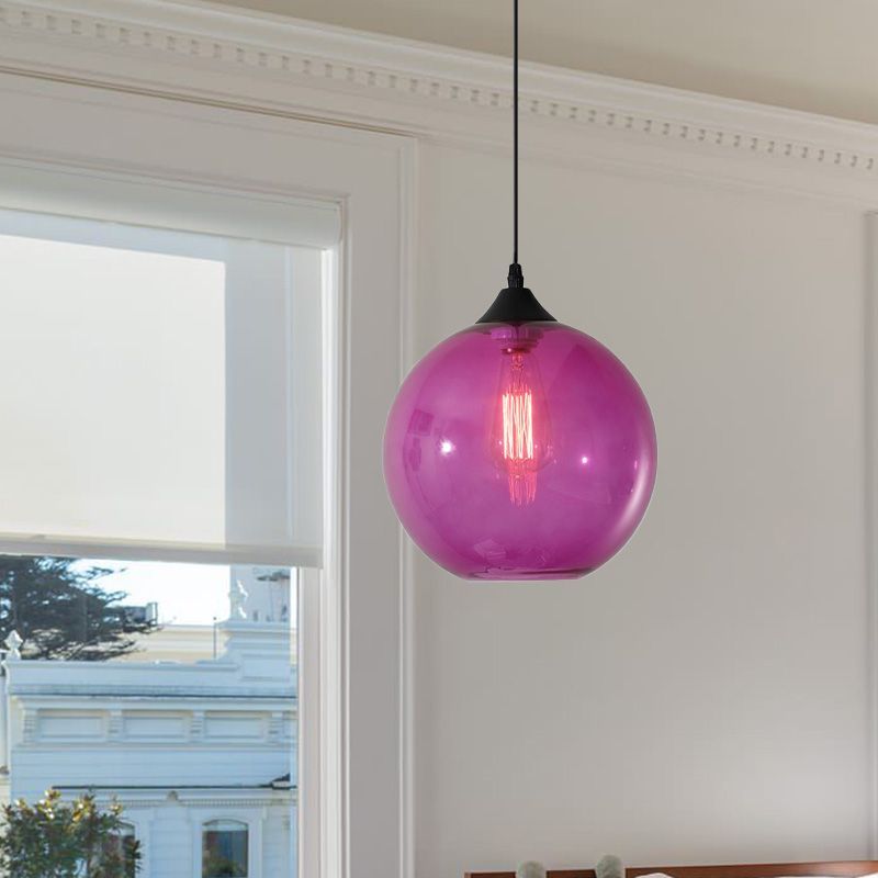 Hailie Modern Pink Glass Globe Pendant Light