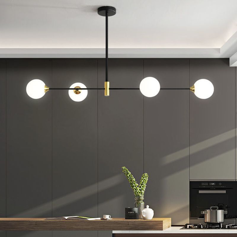 Nordic style pendant light over kitchen island