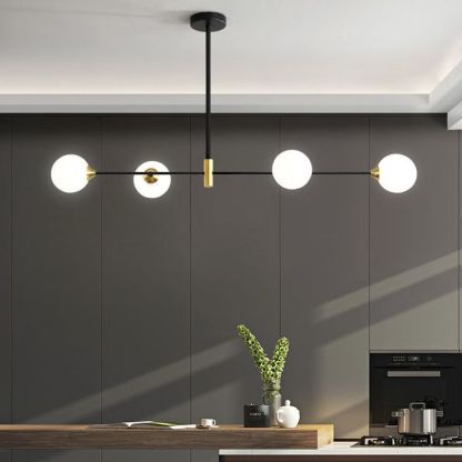 Nordic style pendant light over kitchen island