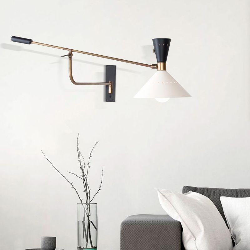 Carins Wall Lamp in bedroom, adjustable arm, nordic design