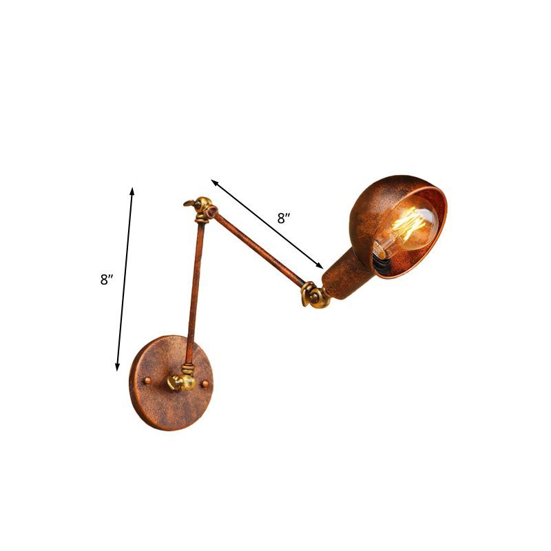 Brady Vintage Brass Wall Lamp, Adjustable Arm, Bedroom Lighting