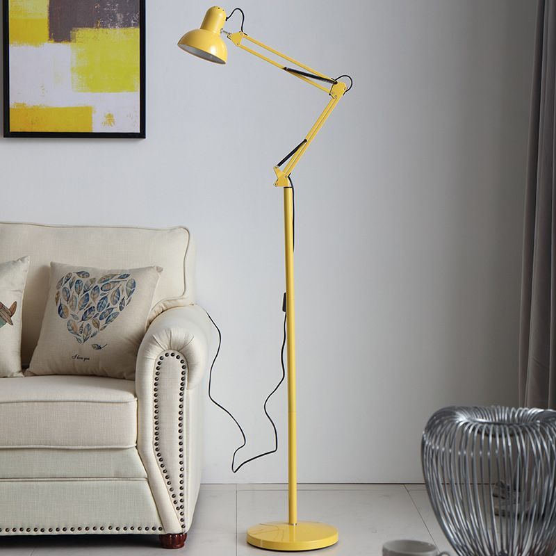 Yellow Morandi Floor Lamp beside a white sofa in living room