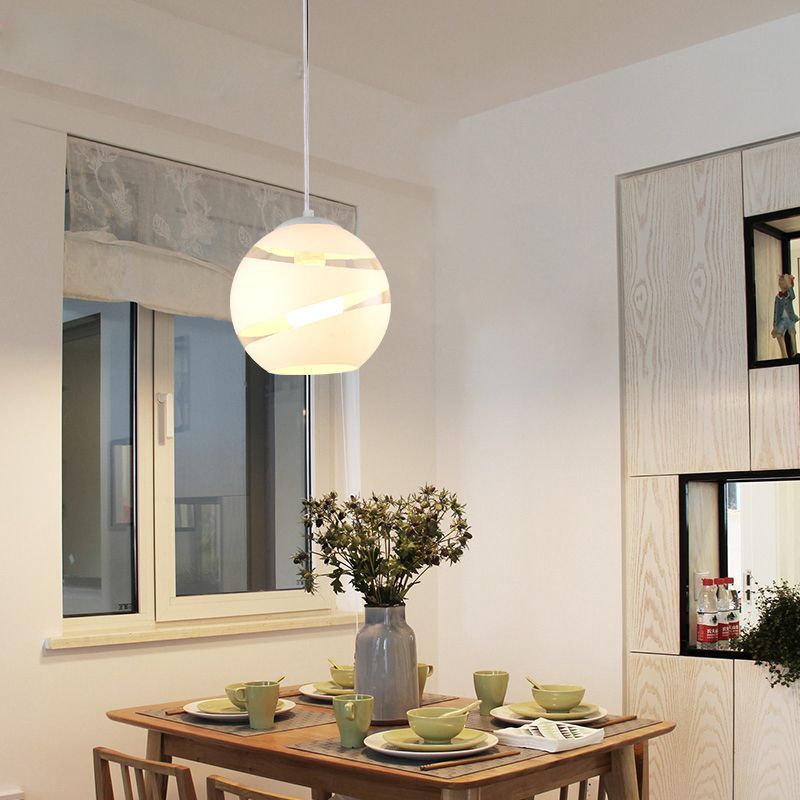 Art Deco Globe Pendant Light over Dining Table