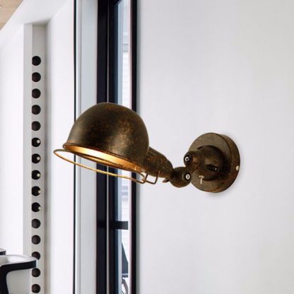 Rustic Alessio Wall Lamp, adjustable dome light