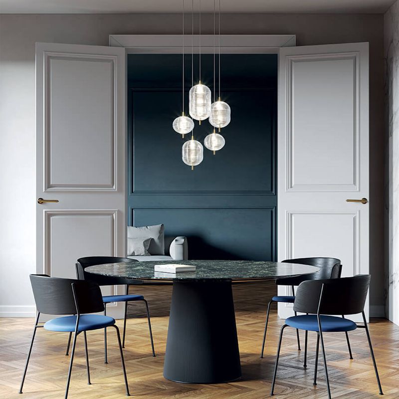 Hailie Pendant Light over Modern Dining Table