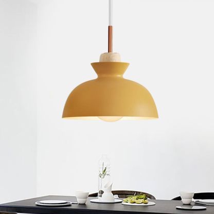 Las Sola Yellow Morandi Pendant Light over dining table